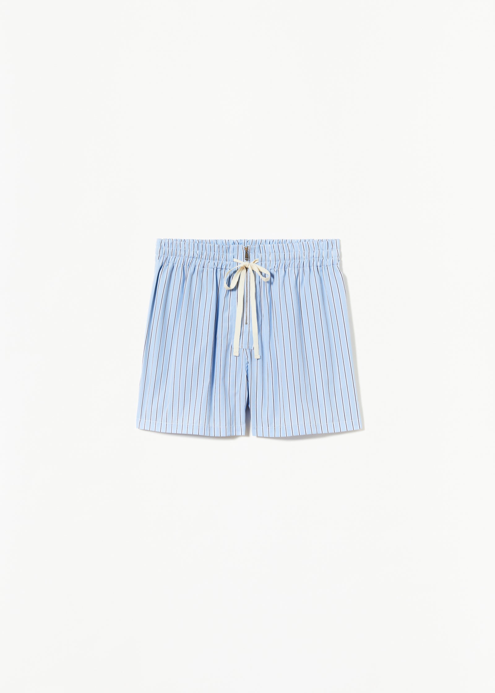 LIGHT BLUE STRIPED COTTON BERMUDA