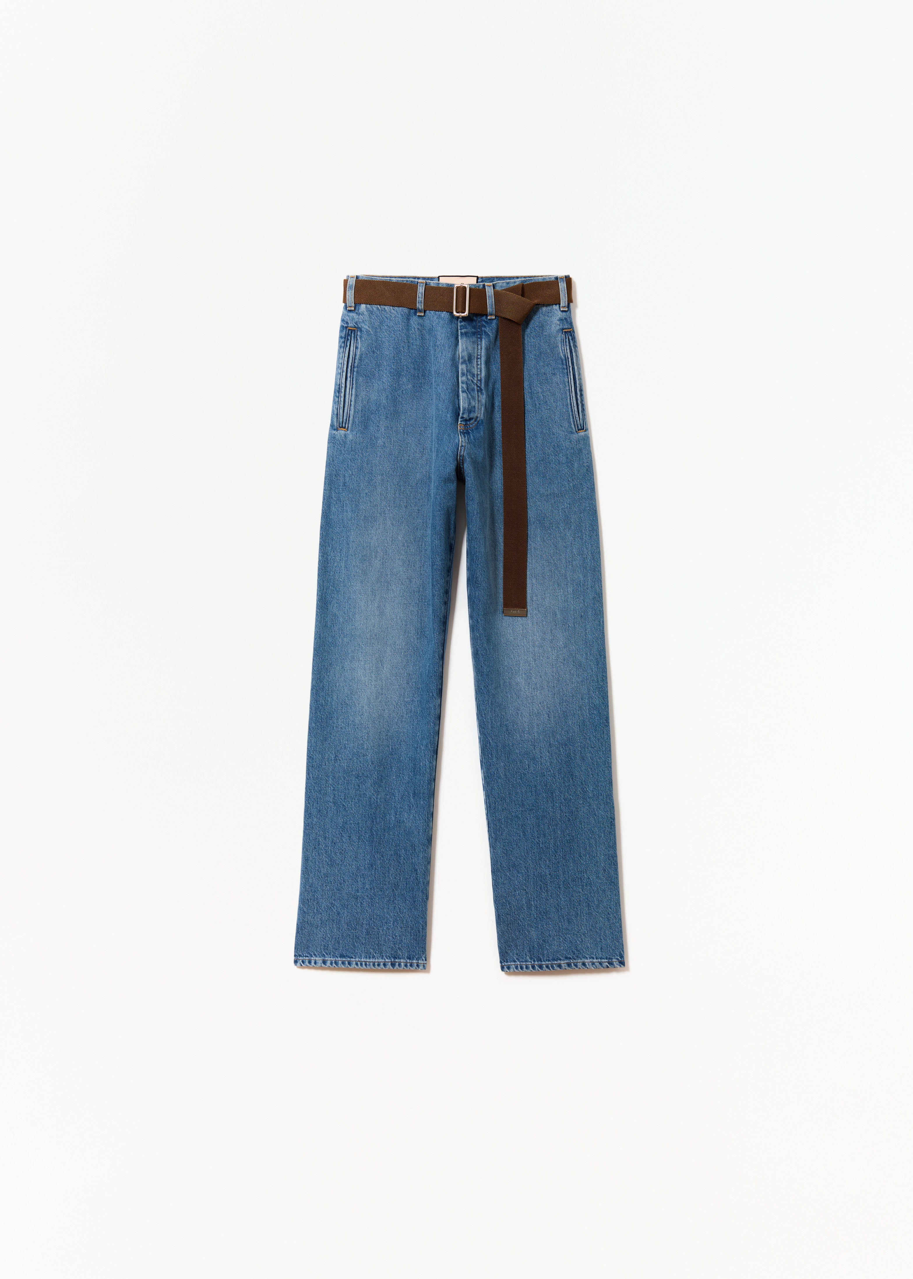 STRAIGHT-LEG BLUE DENIM