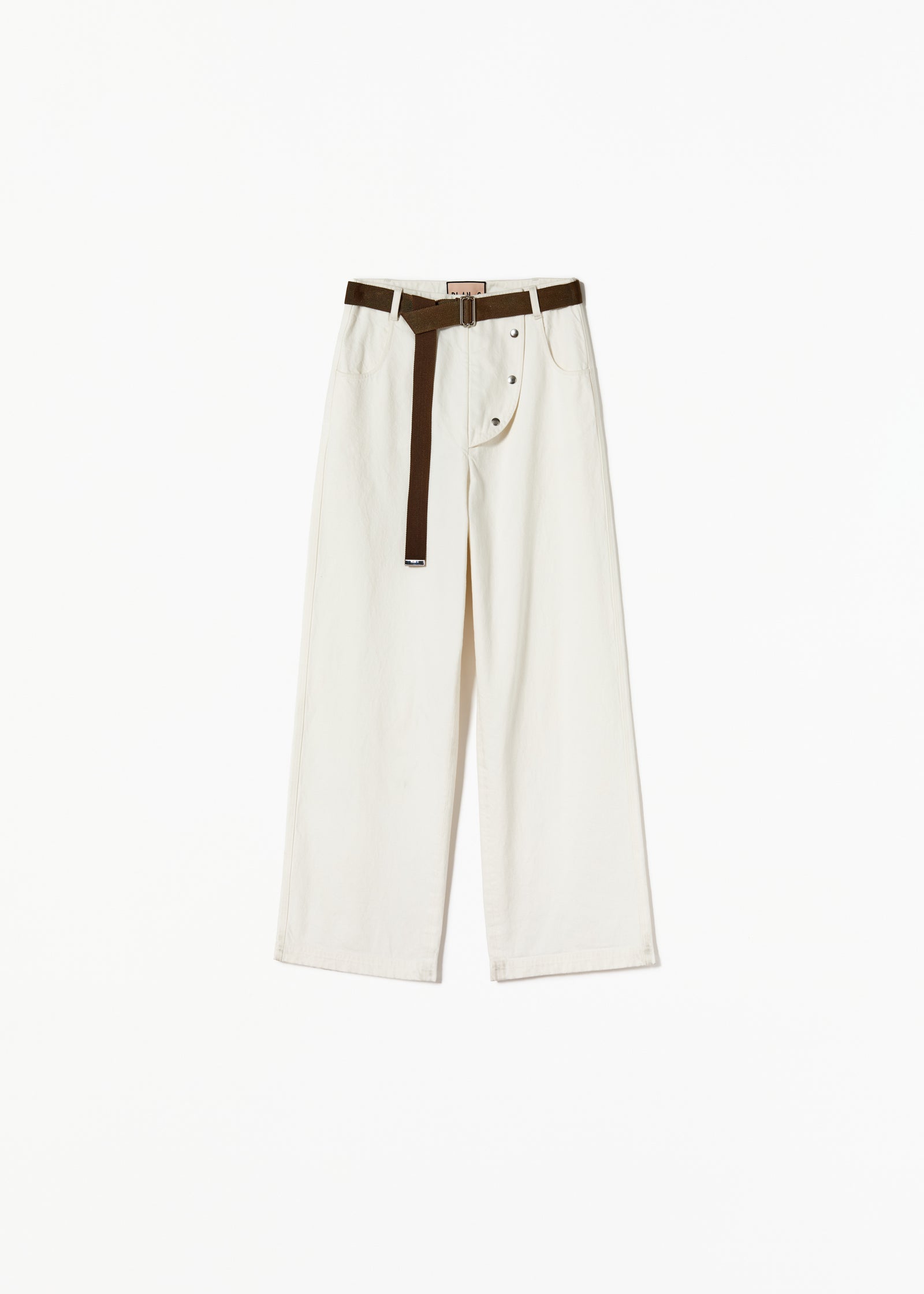 WHITE DRILL CARGO PANTS
