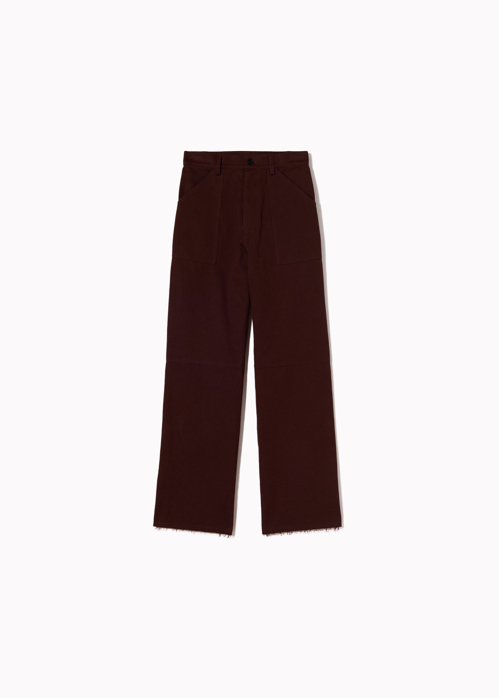BROWN GARMENT- DYED TROUSERS