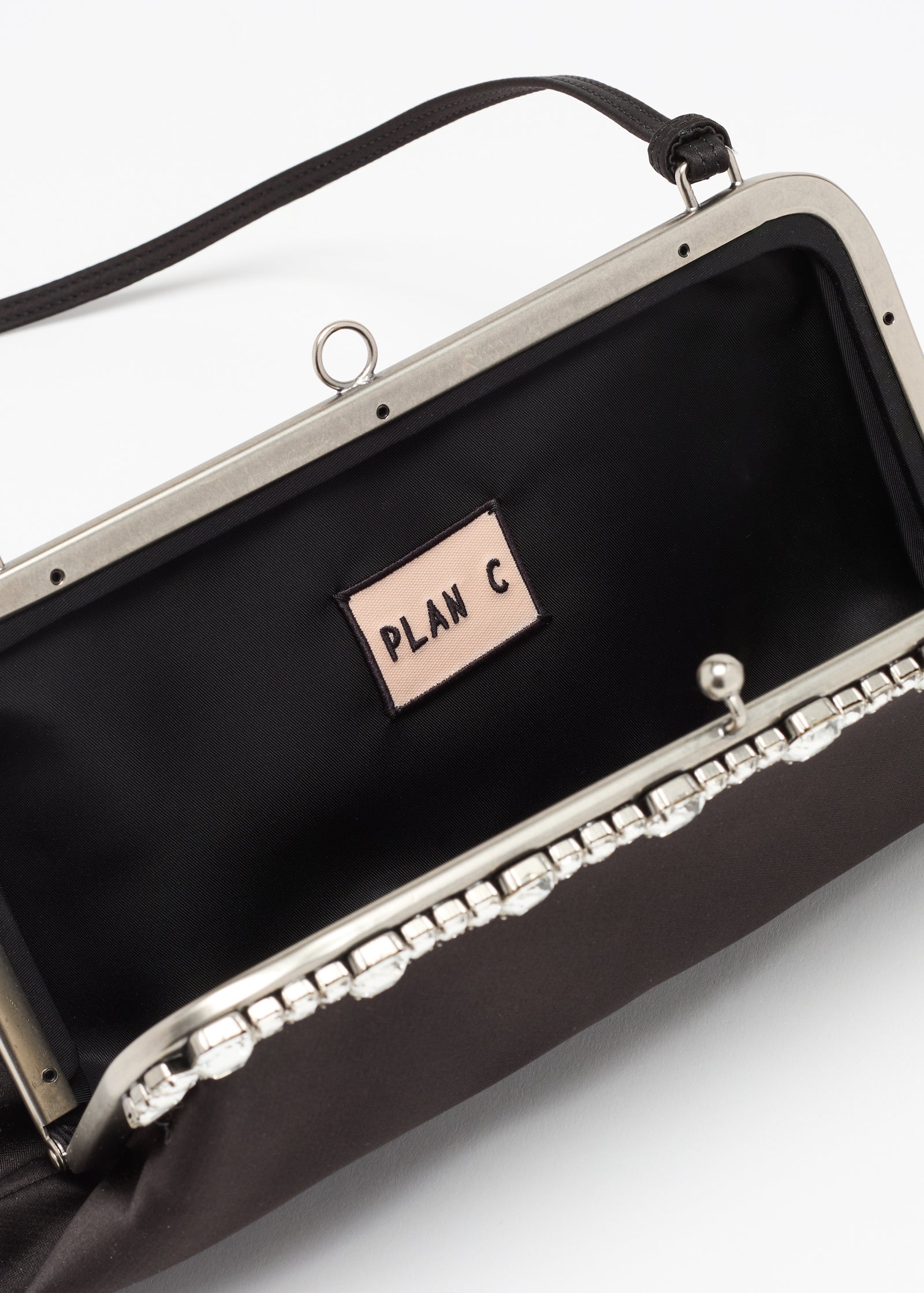 BLACK DUCHESSE CLUTCH WITH CRYSTALS