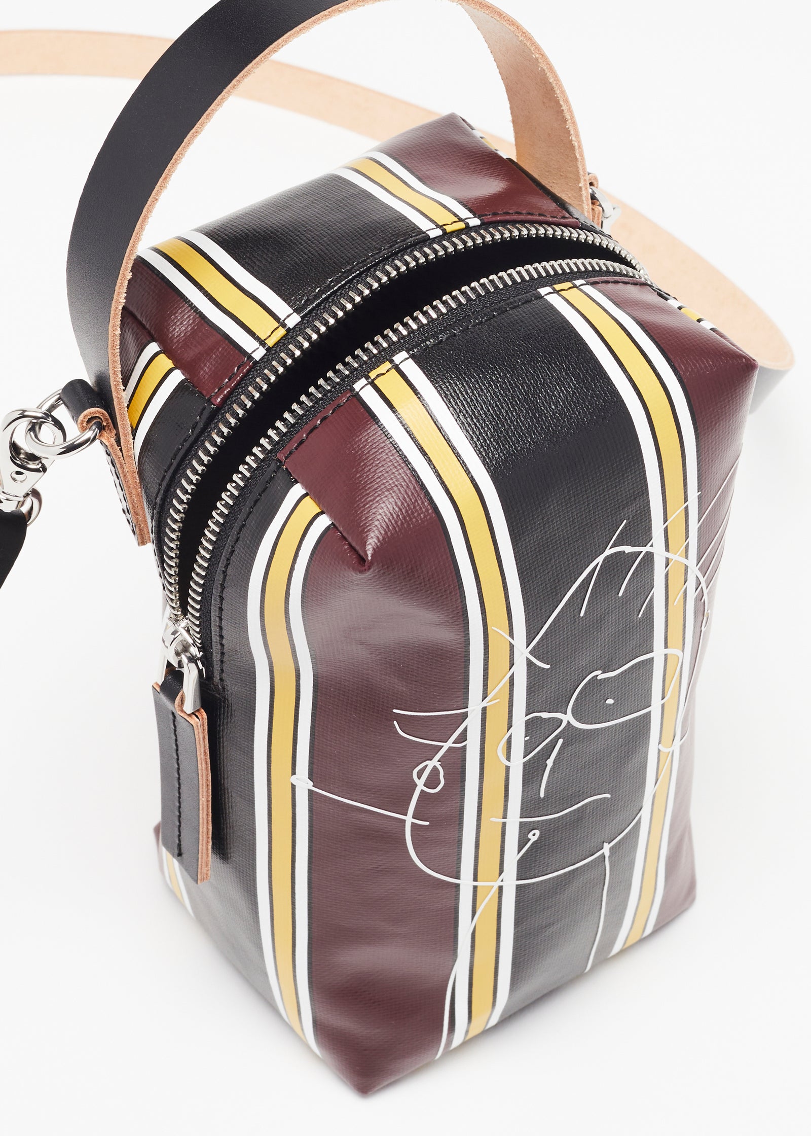 VERTICAL "PILI AND BIANCA" STRIPED POUCH