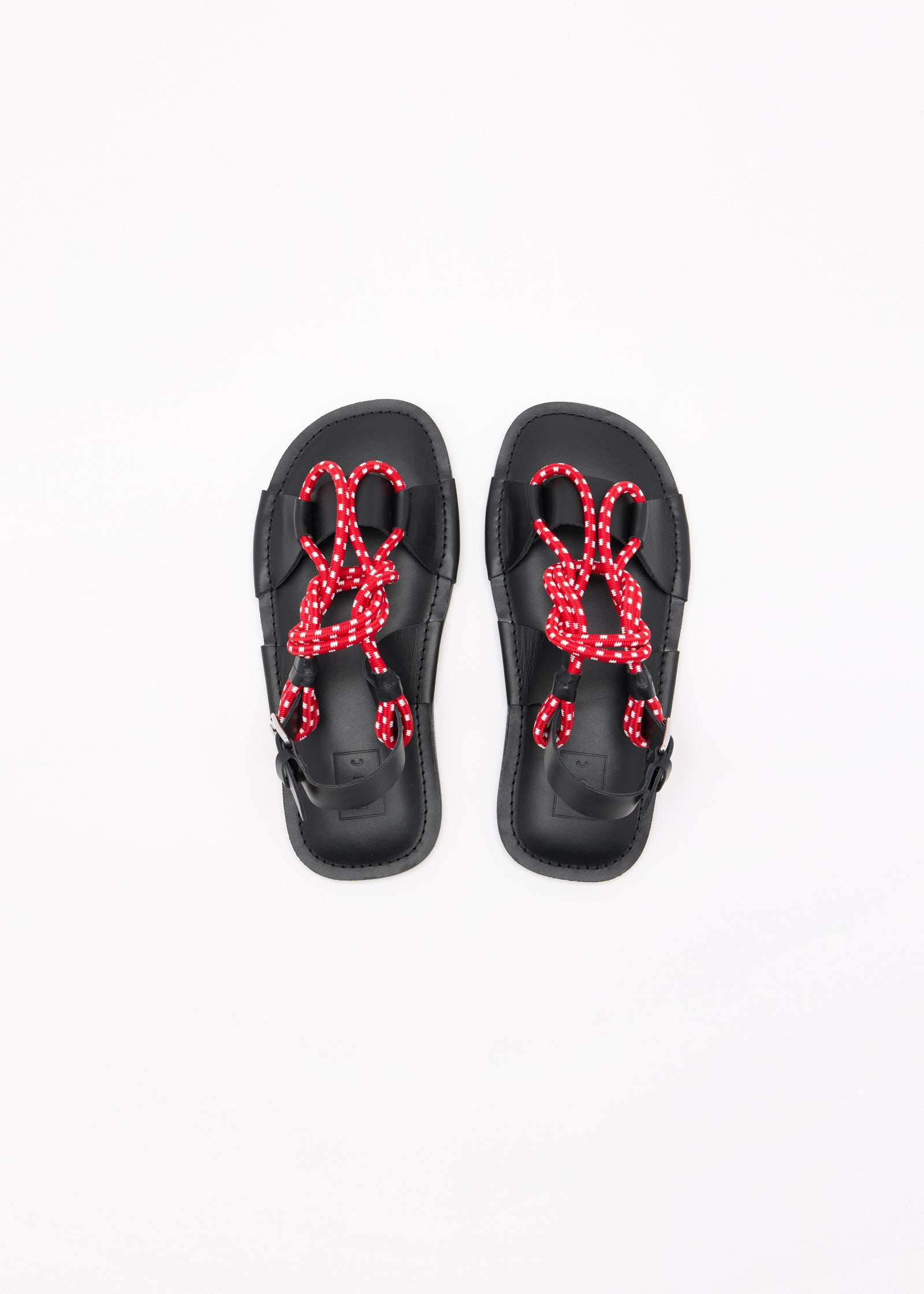 SANDALI IN PELLE ROSSO E BIANCO