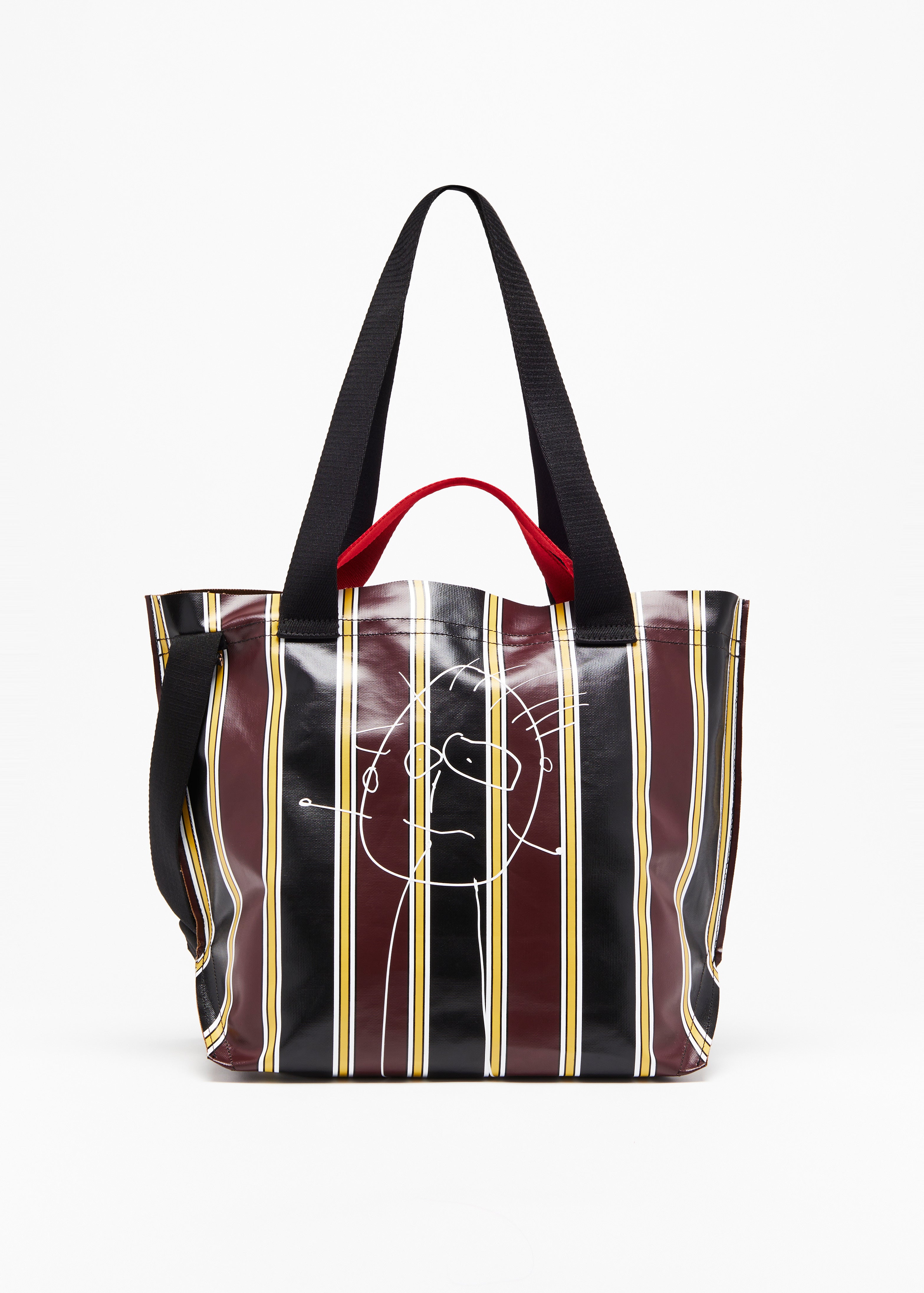 "PILI AND BIANCA" STRIPED MEDIUM TOTE BAG