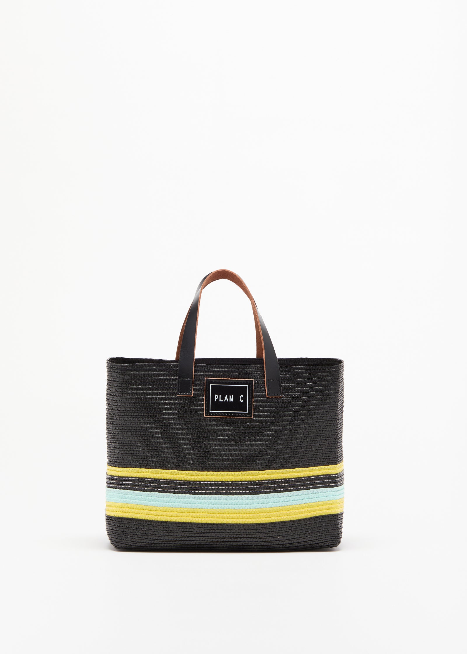 BLACK WOVEN TOTE BAG