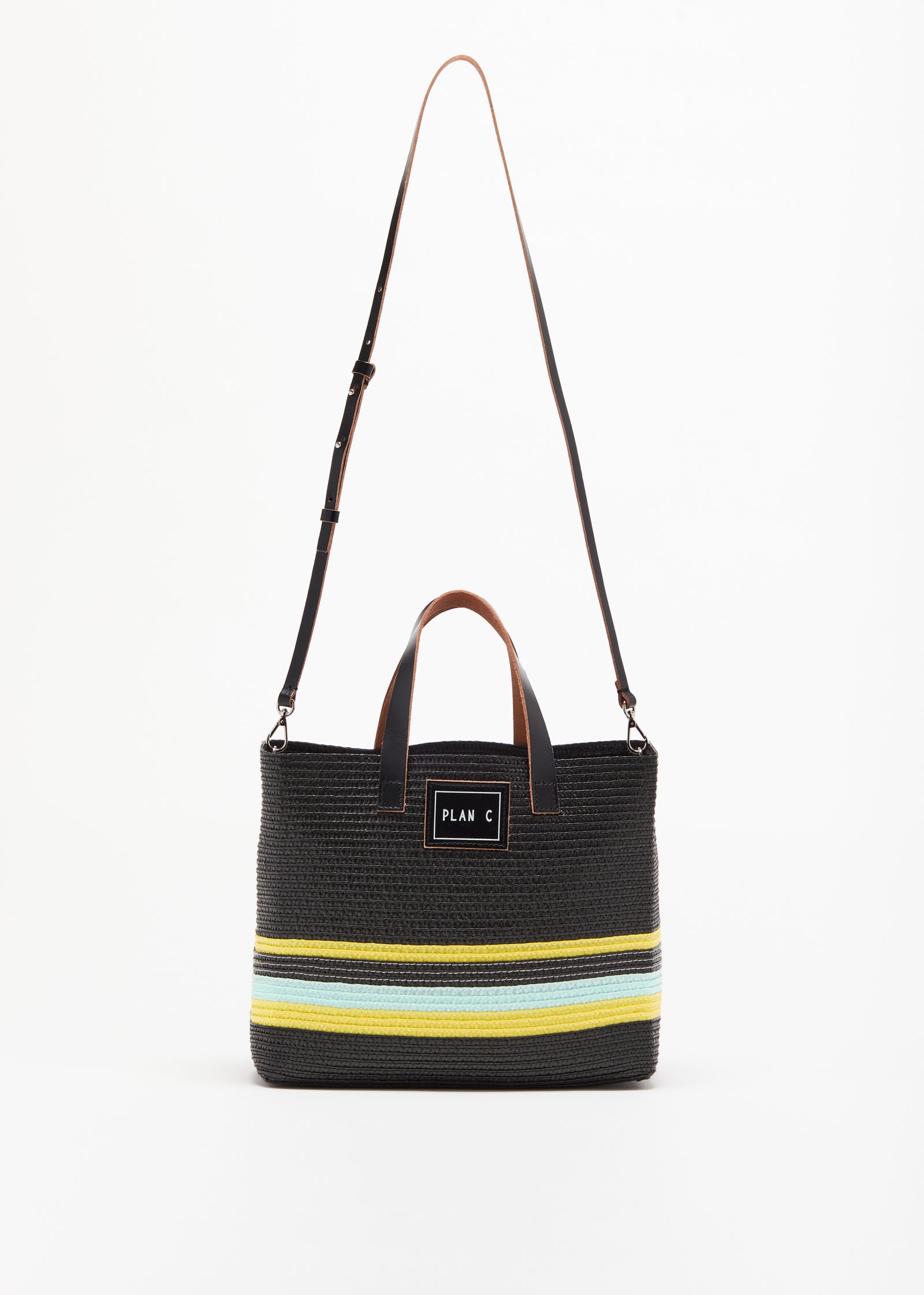 BLACK WOVEN TOTE BAG