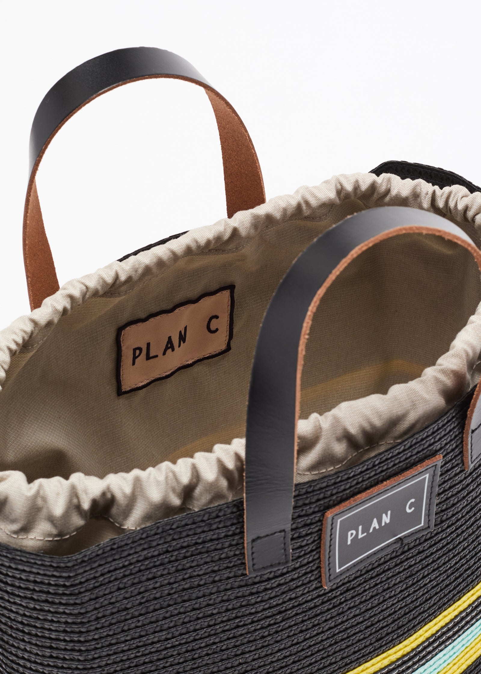 BLACK WOVEN TOTE BAG