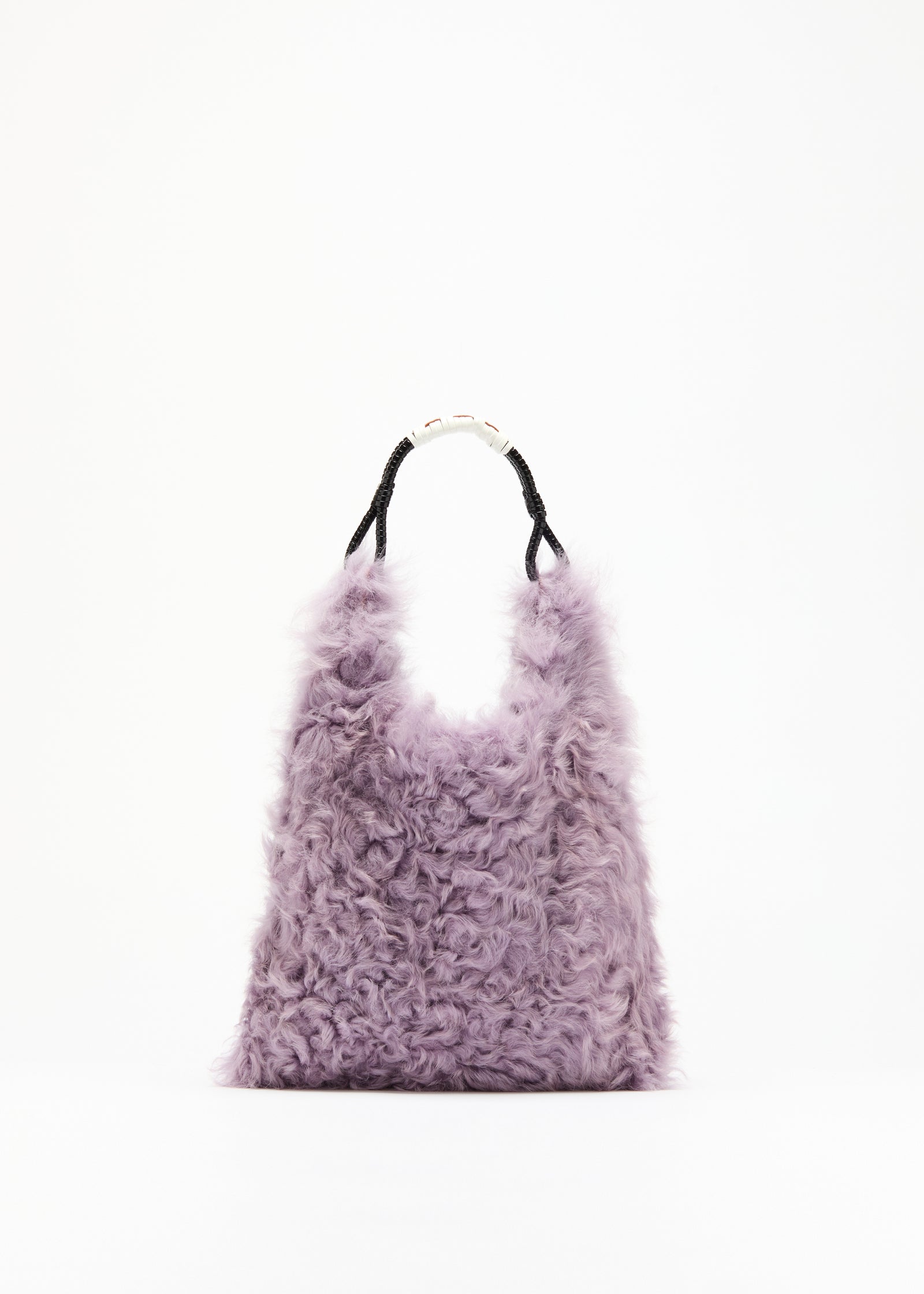 SHOPPING BAG IN SHEARLING LILLA