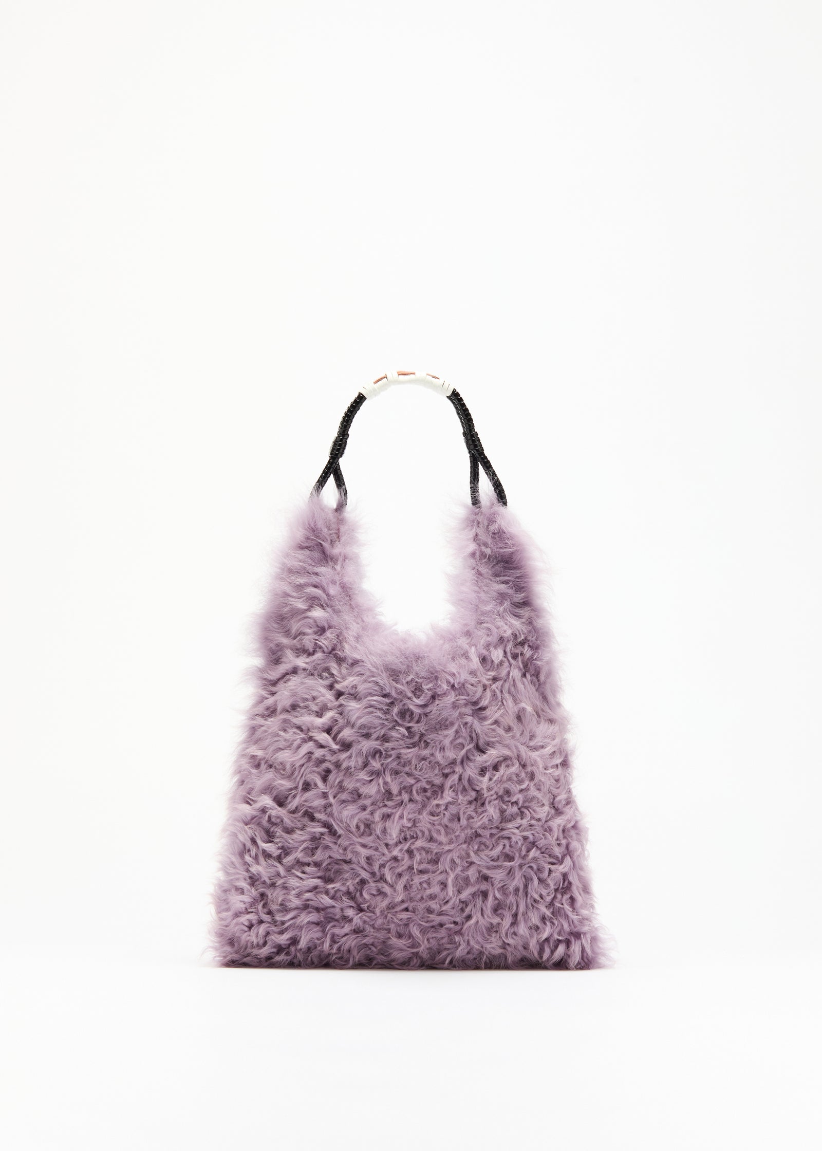 SHOPPING BAG IN SHEARLING LILLA