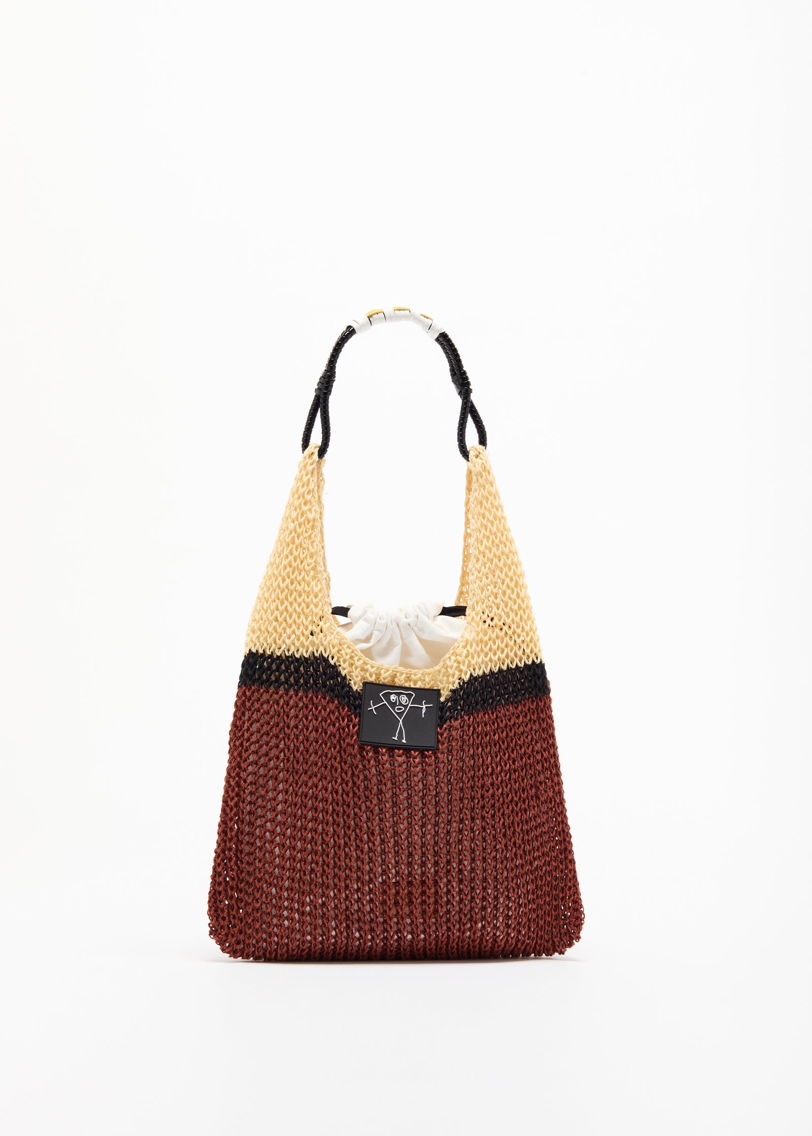 BLACK BRICK LINEN MESH BAG