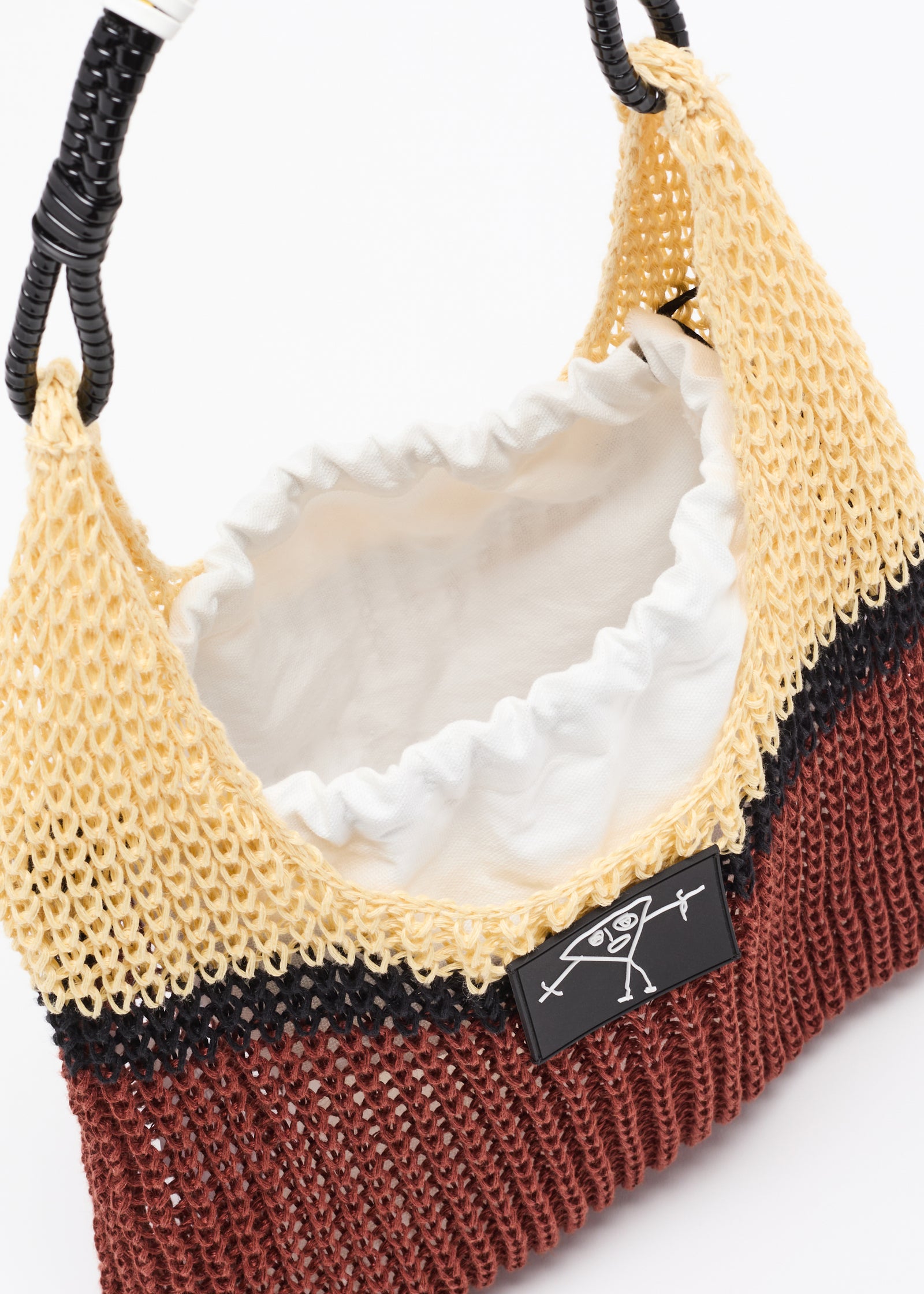 BLACK BRICK LINEN MESH BAG