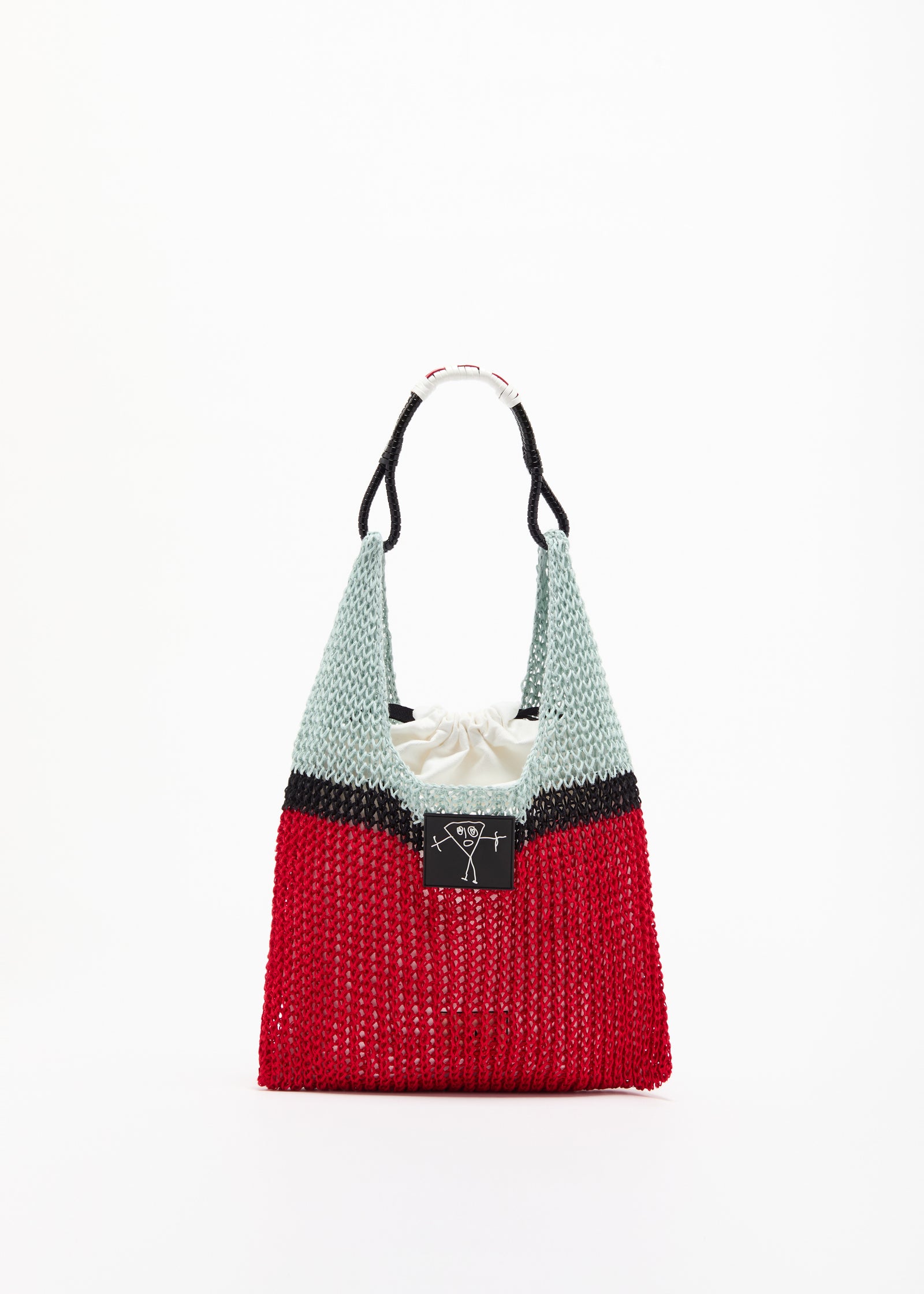 BLACK POPPY WATER LINEN MESH BAG