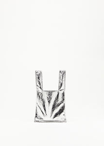 SILVER PAPER EFFECT MINI SHOPPER