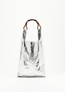 SILVER PAPER EFFECT SHOPPER