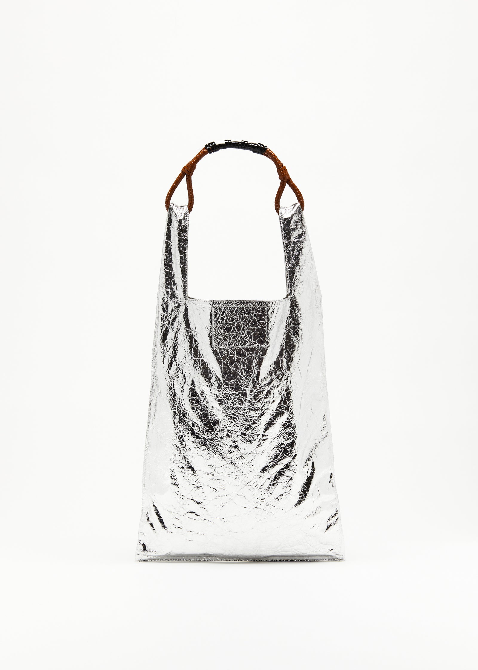 SILVER PAPER EFFECT SHOPPER