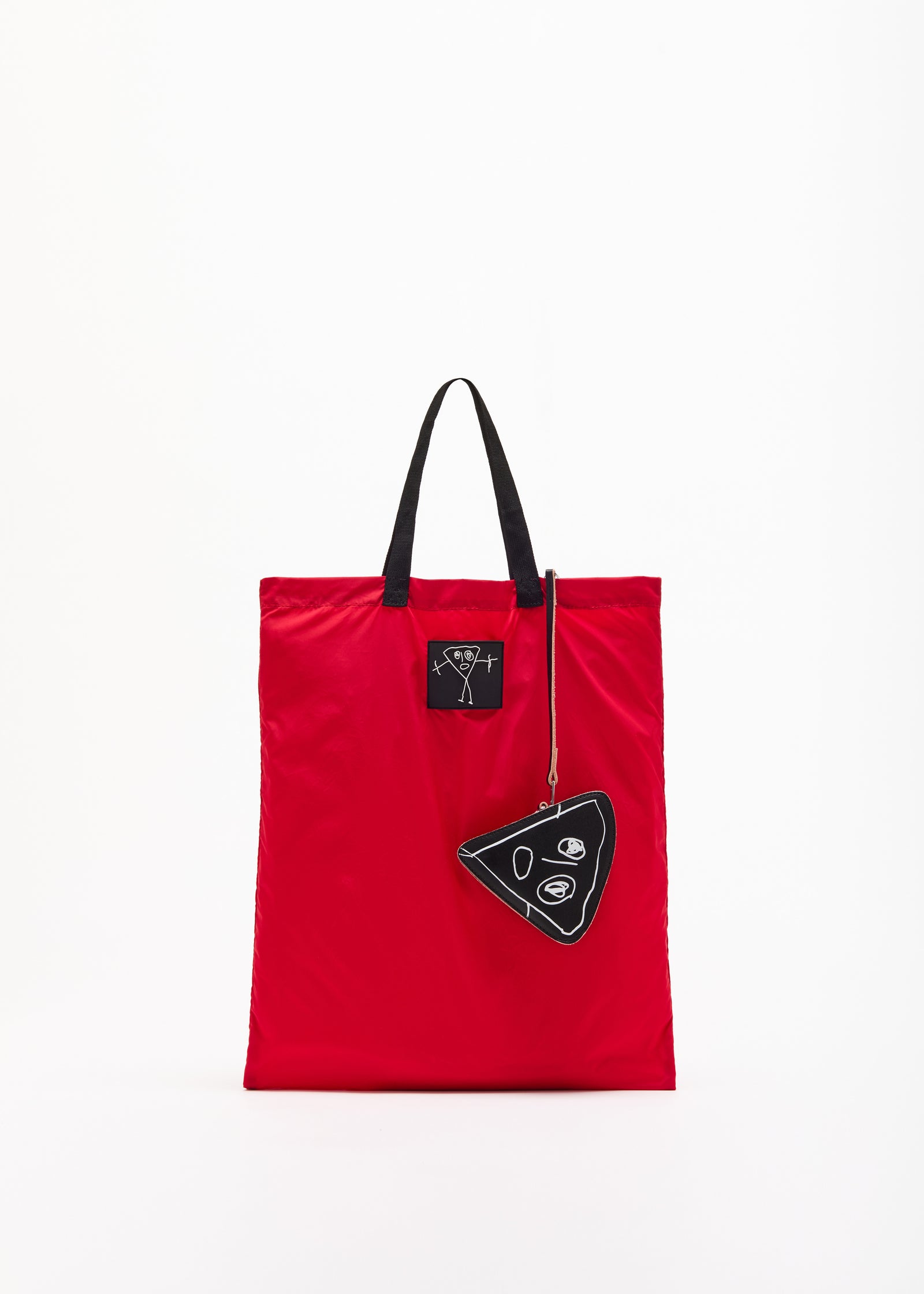 "PILI AND BIANCA" RED NYLON FOLDING SHOPPER