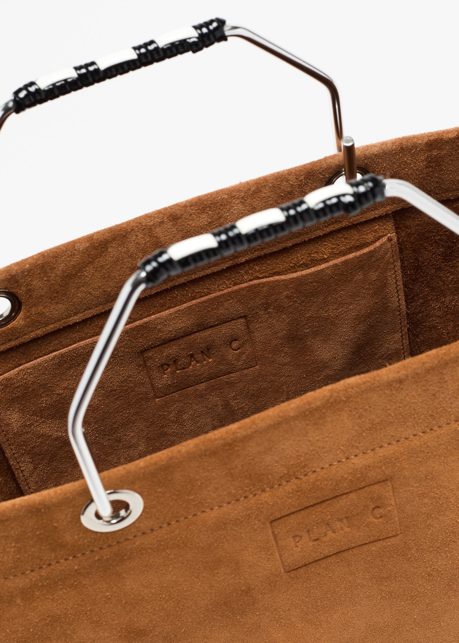 EARTH BROWN SUEDE SHOPPING BAG