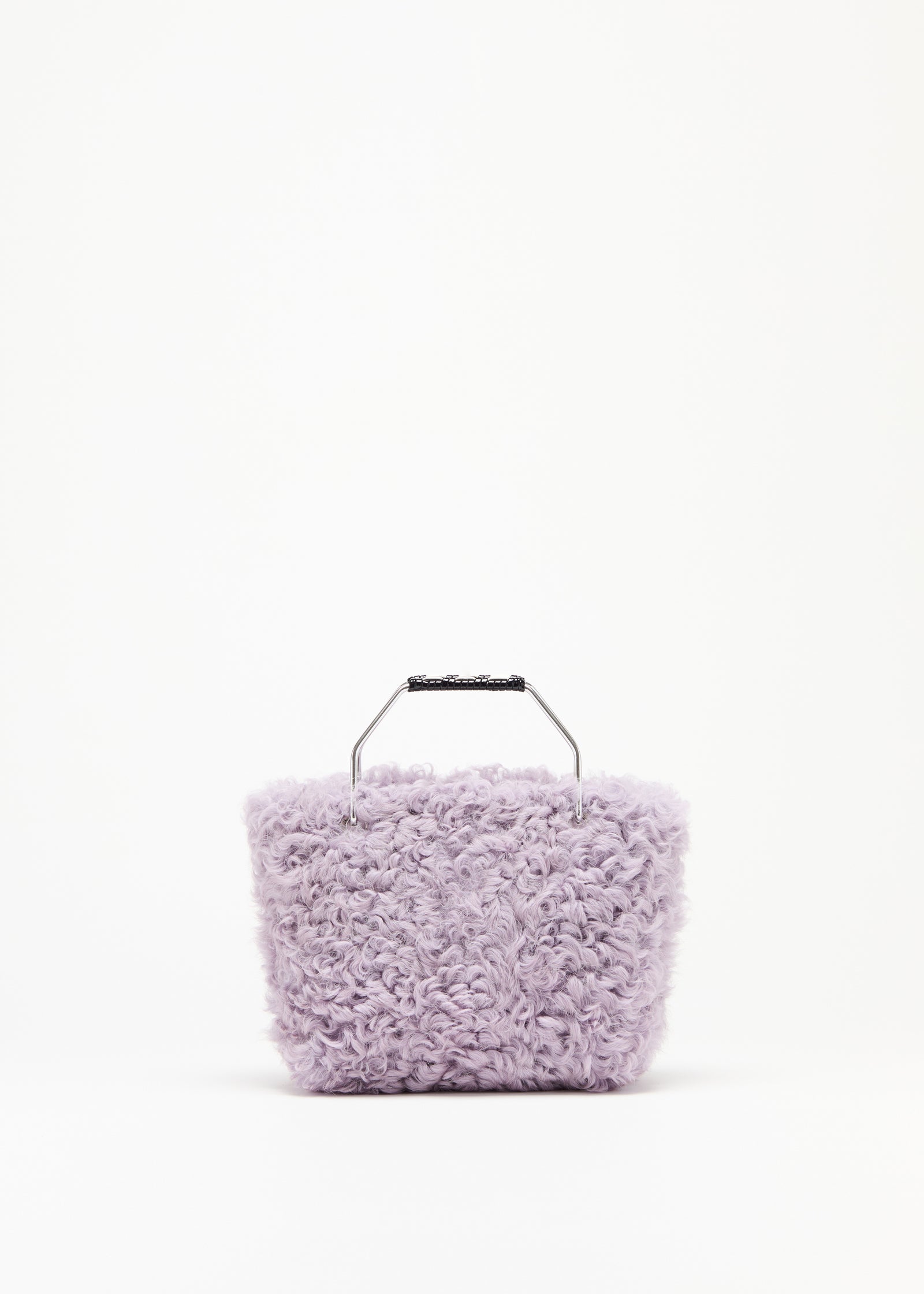 LILAC SHEARLING MINI SHOPPING BAG