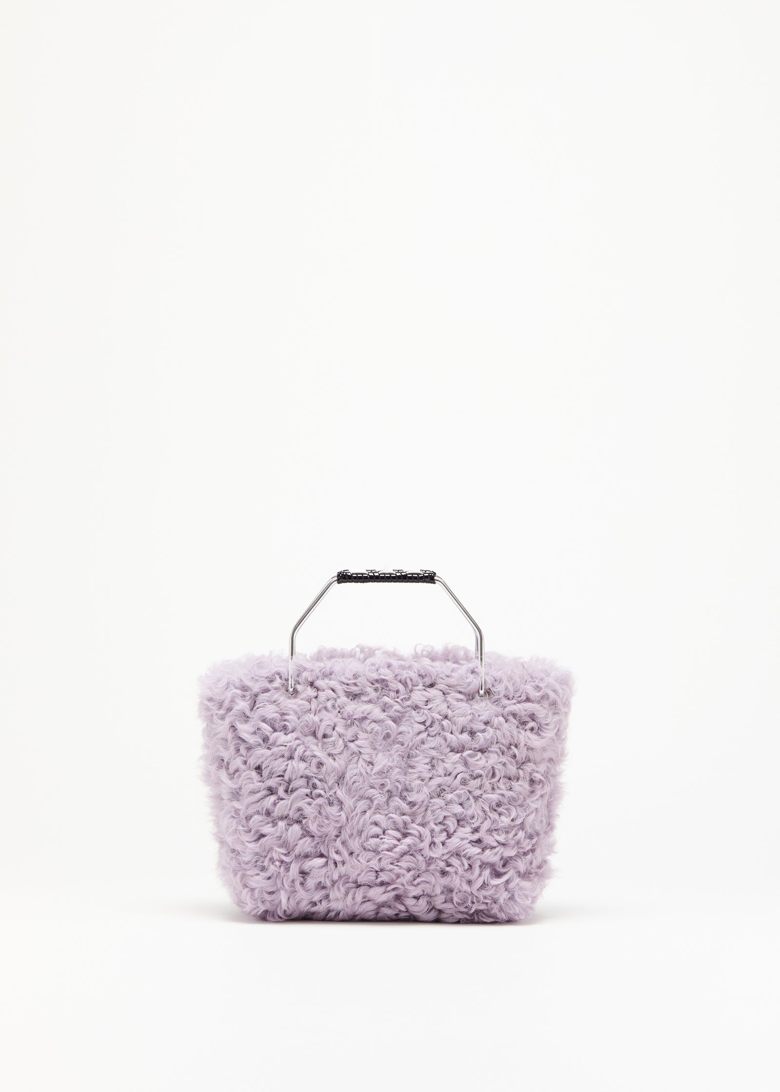 LILAC SHEARLING MINI SHOPPING BAG