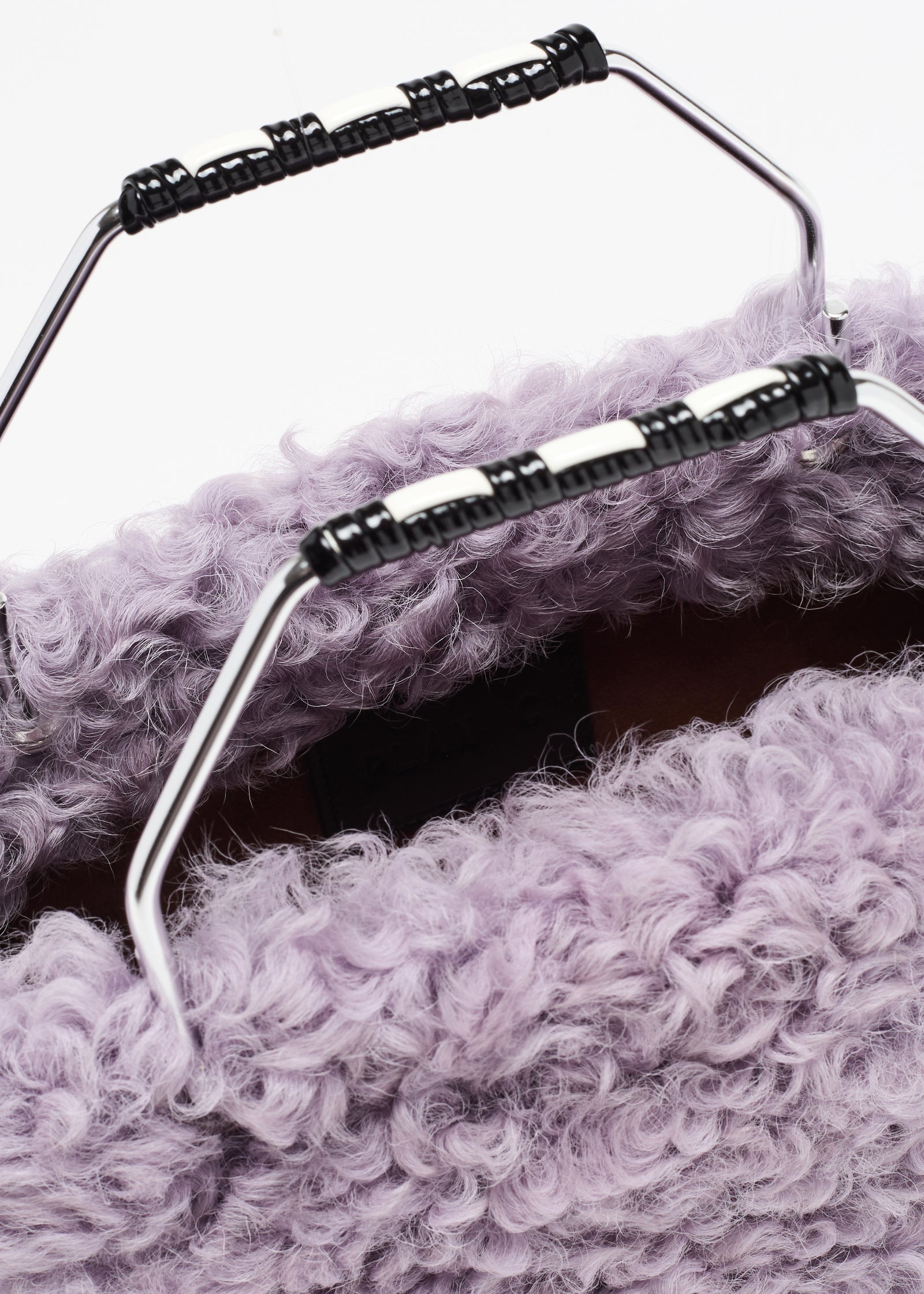 LILAC SHEARLING MINI SHOPPING BAG