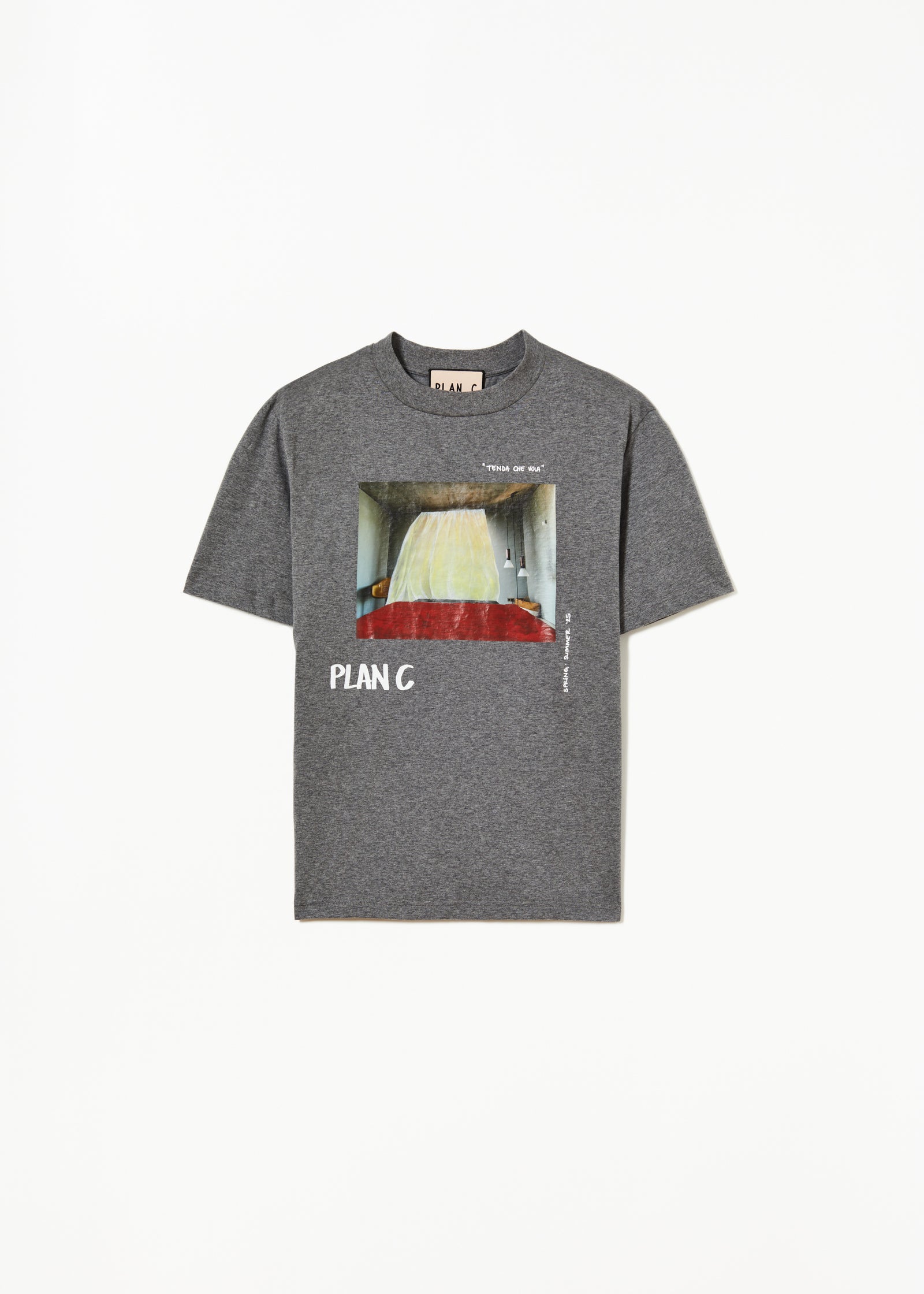 GREY "TENDA CHE VOLA" PRINT T-SHIRT