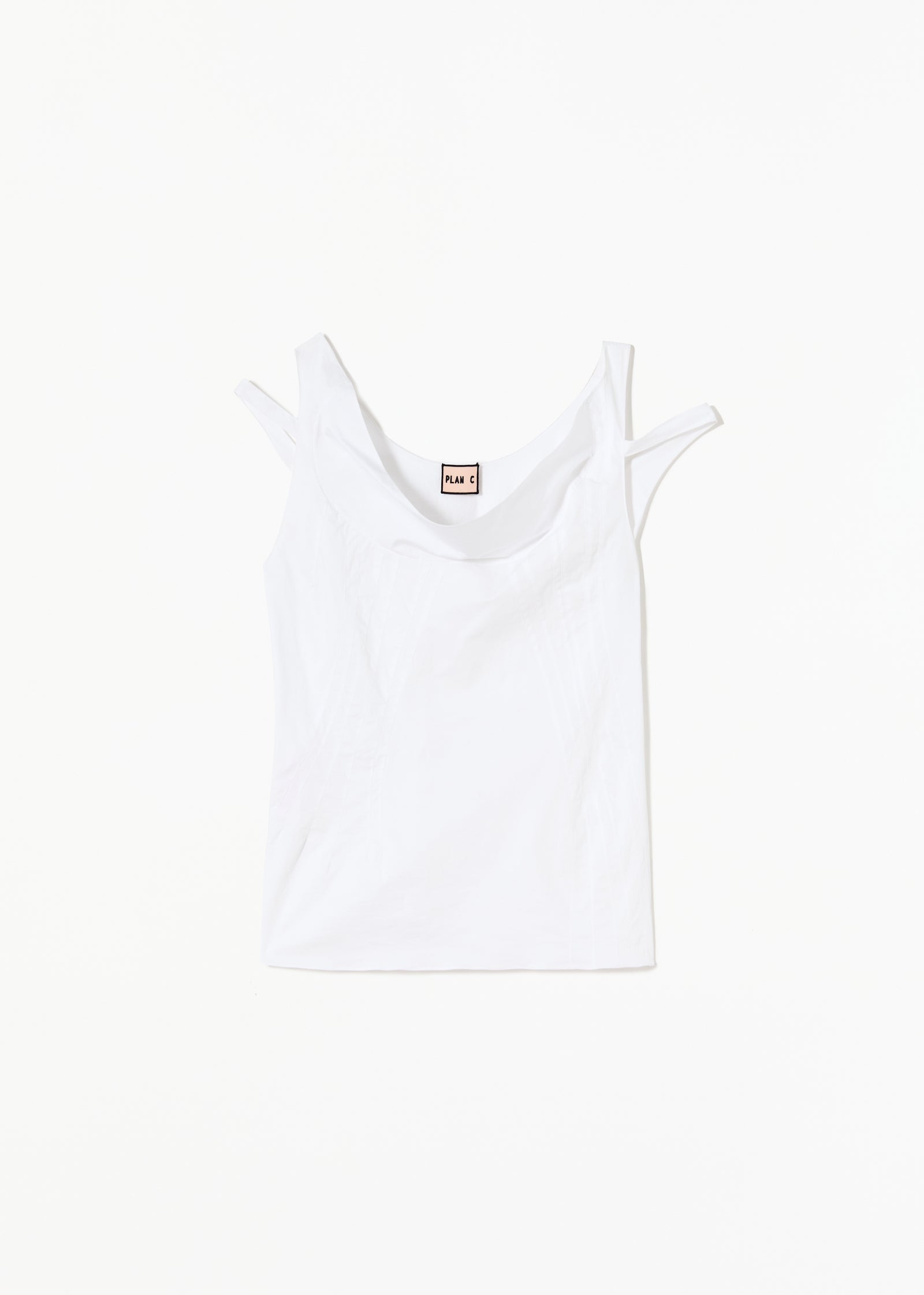 DRAPED NECKLINE WHITE TOP