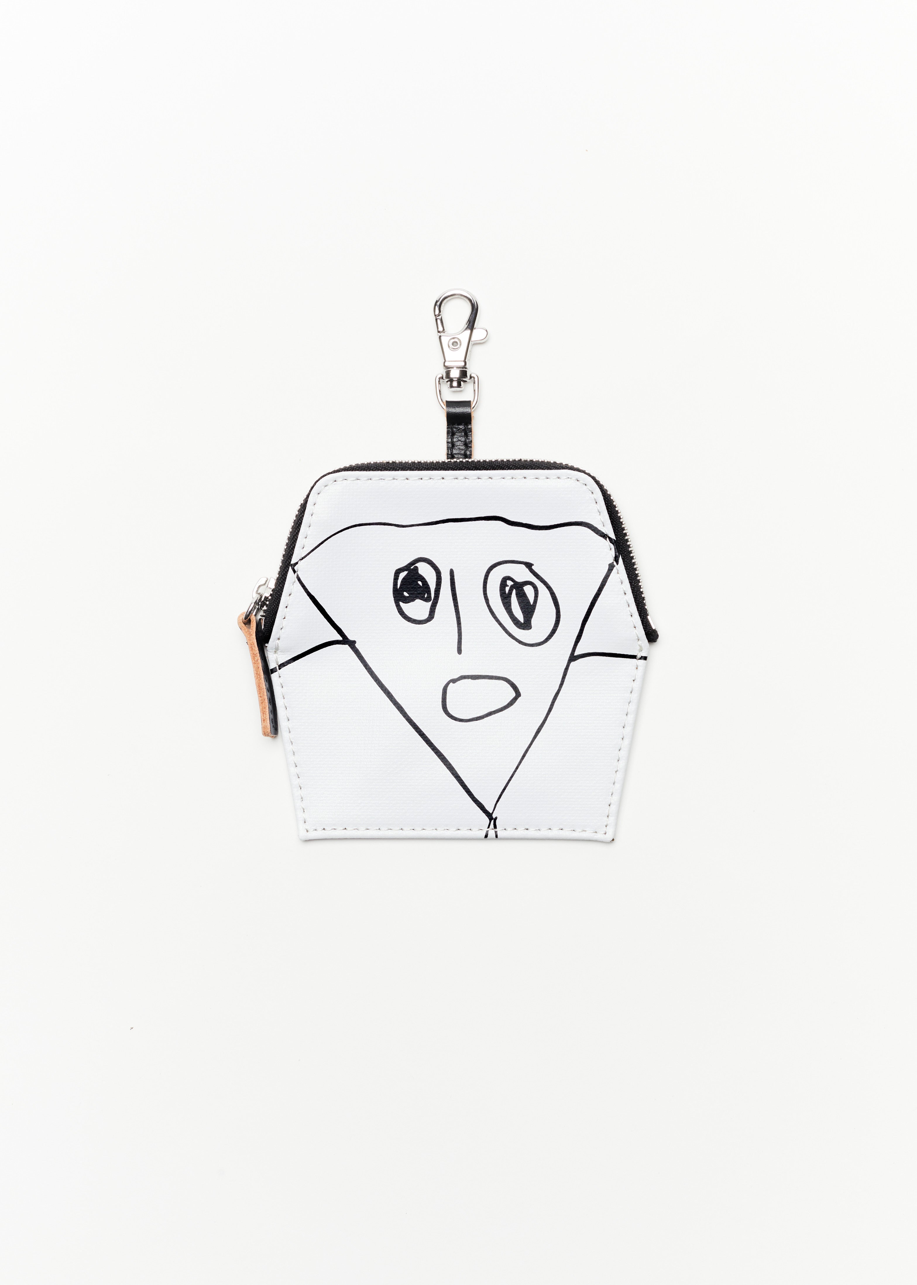 "PILI AND BIANCA" WHITE LEATHER CROSSBODY BELT WITH WALLETS