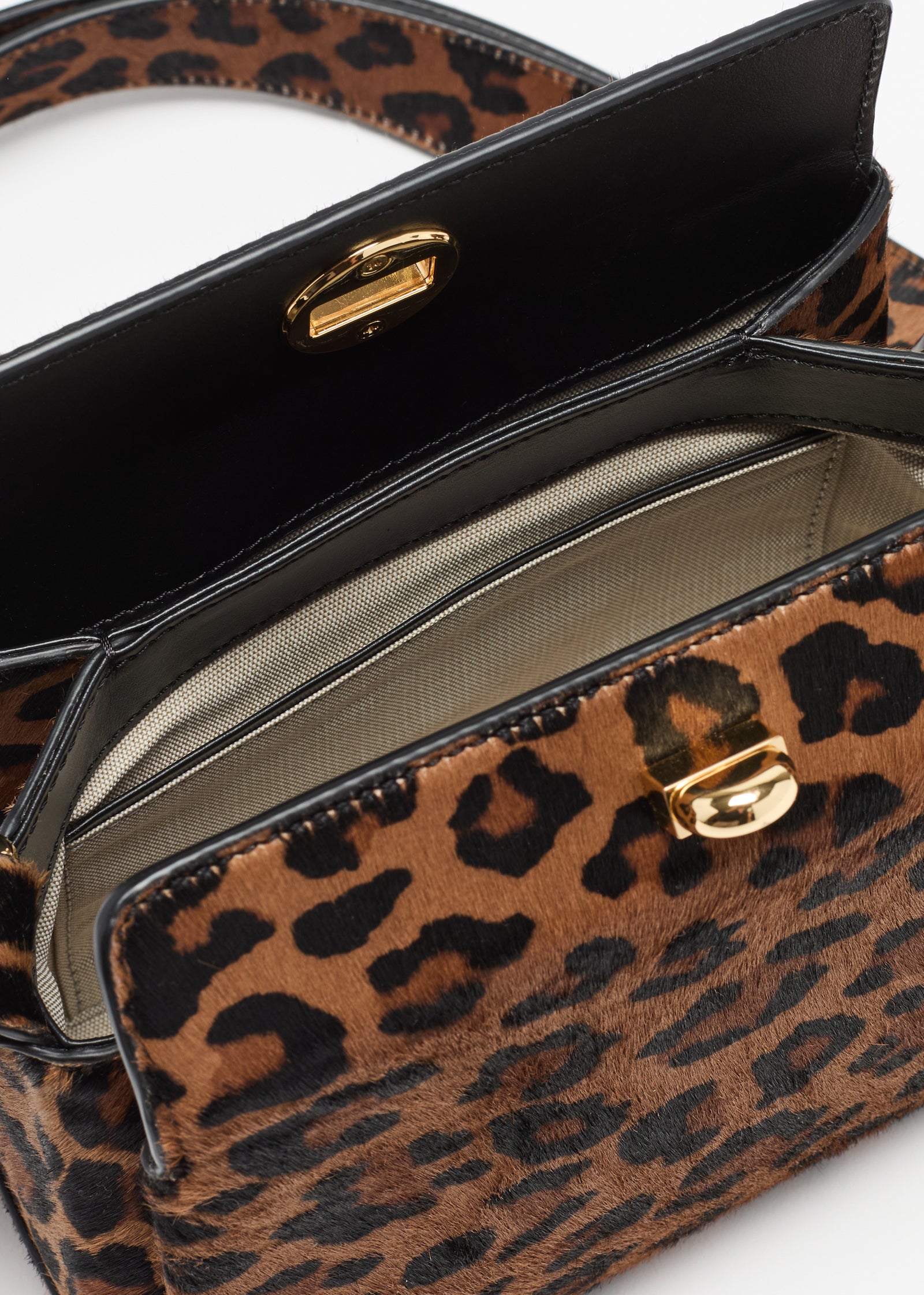 LEOPARD PRINT CALF HAIR MINI FOLDED BAG