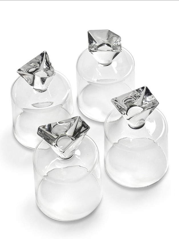 GLASS SET/4 SILOS  - TRANSPARENT
