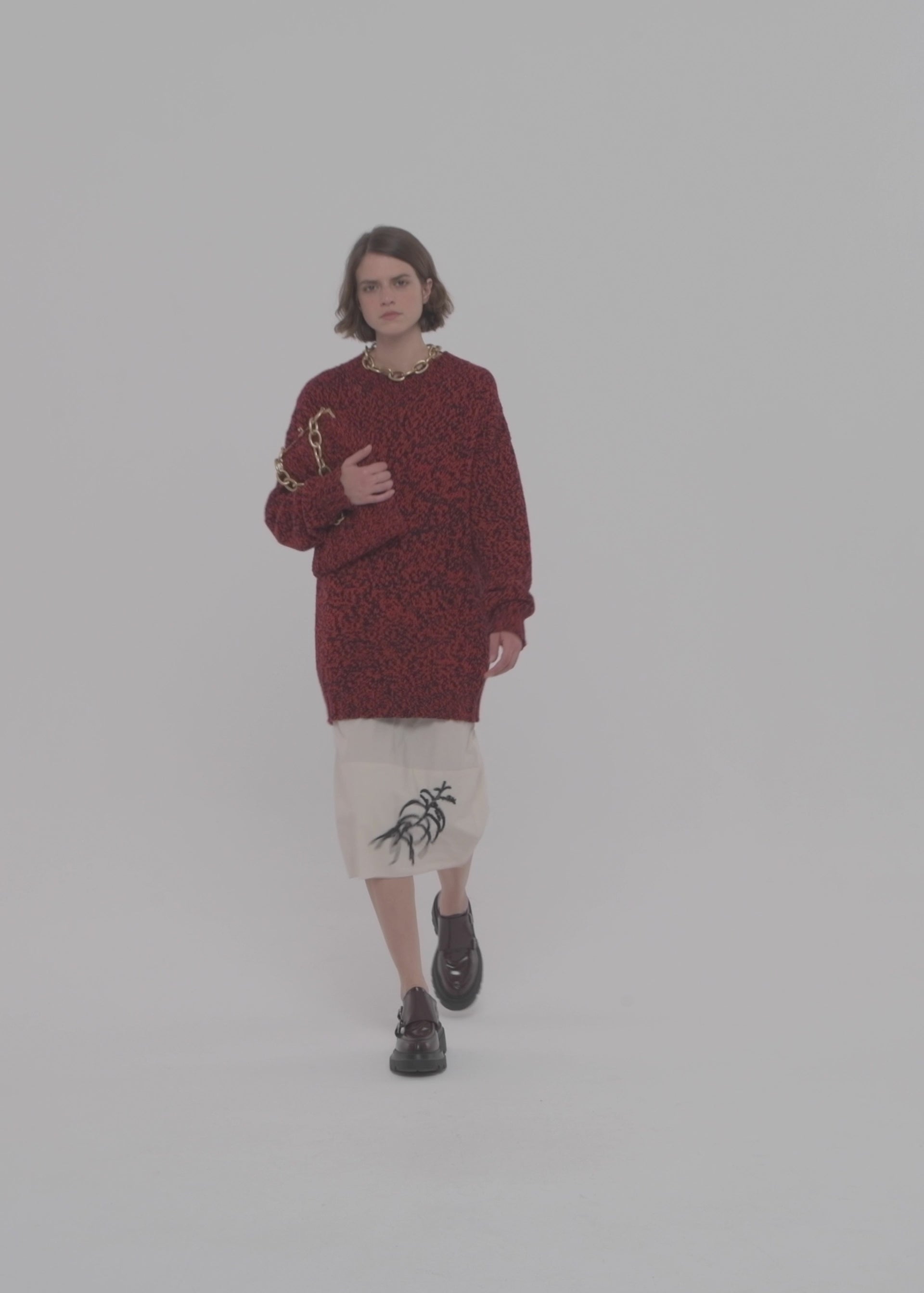 WOOL MELANGE RED SWEATER